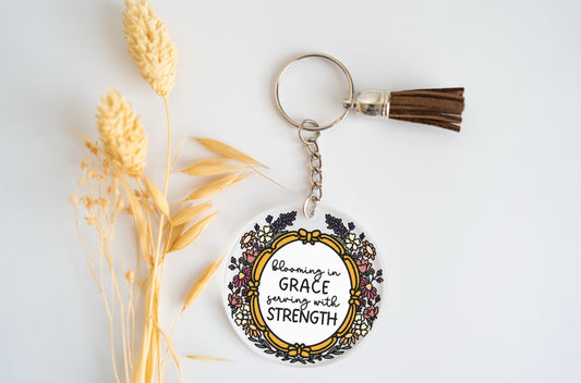 Blooming in grace - Keychain