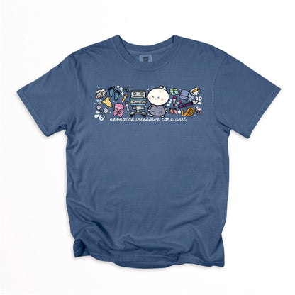 Neonatal Intensive Care Unit (NICU) - Cute, Funny Doodle Nurse Shirt - Crew Neck Short Sleeve Shirt