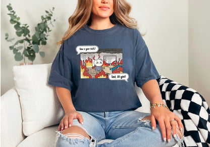 How is your shift? - Cute, Funny Doodle Nurse Shirt - Crew Neck Short Sleeve Shirt