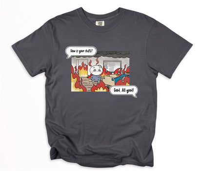 How is your shift? - Cute, Funny Doodle Nurse Shirt - Crew Neck Short Sleeve Shirt