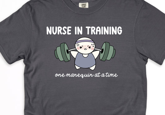 Nurse in Training - Cute, Funny Nursing Student Doodle Shirt - Crew Neck Short Sleeve Shirt