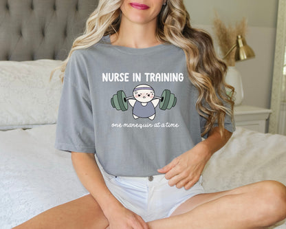 Nurse in Training - Cute, Funny Nursing Student Doodle Shirt - Crew Neck Short Sleeve Shirt