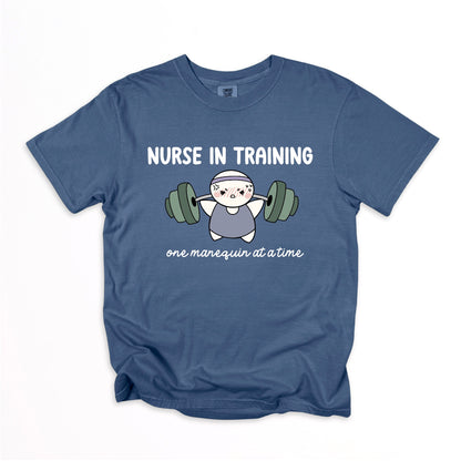 Nurse in Training - Cute, Funny Nursing Student Doodle Shirt - Crew Neck Short Sleeve Shirt
