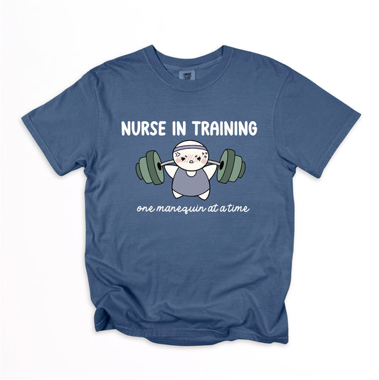 Nurse in Training - Cute, Funny Nursing Student Doodle Shirt - Crew Neck Short Sleeve Shirt