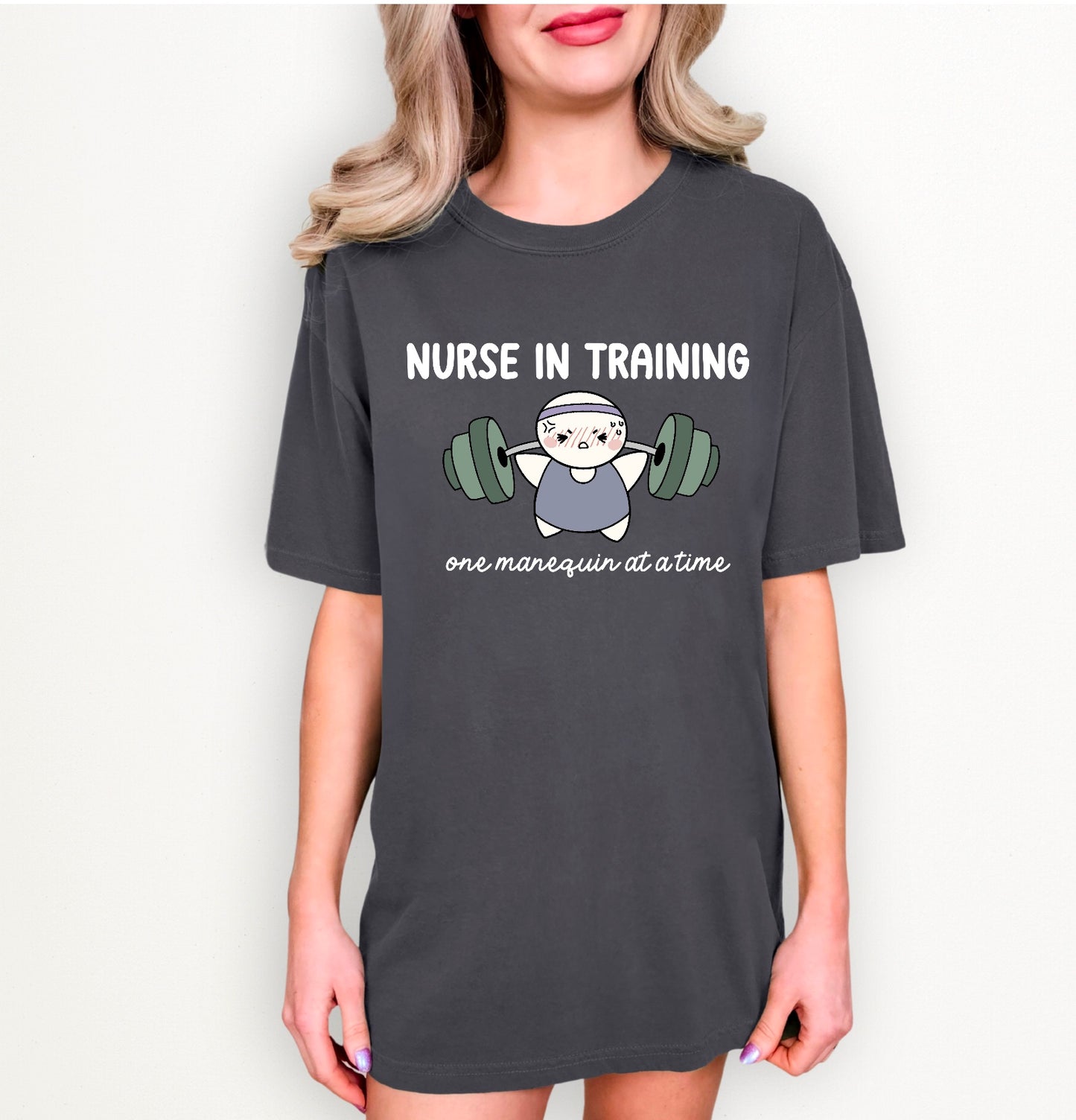 Nurse in Training - Cute, Funny Nursing Student Doodle Shirt - Crew Neck Short Sleeve Shirt