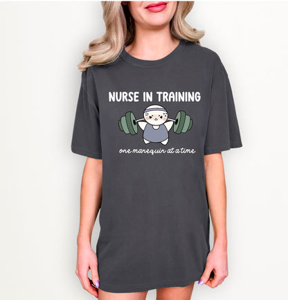 Nurse in Training - Cute, Funny Nursing Student Doodle Shirt - Crew Neck Short Sleeve Shirt