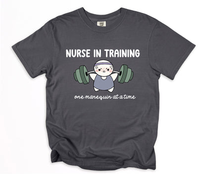 Nurse in Training - Cute, Funny Nursing Student Doodle Shirt - Crew Neck Short Sleeve Shirt