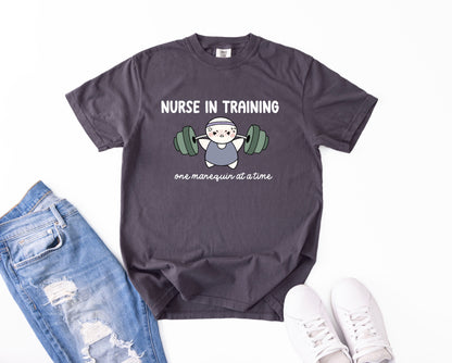 Nurse in Training - Cute, Funny Nursing Student Doodle Shirt - Crew Neck Short Sleeve Shirt