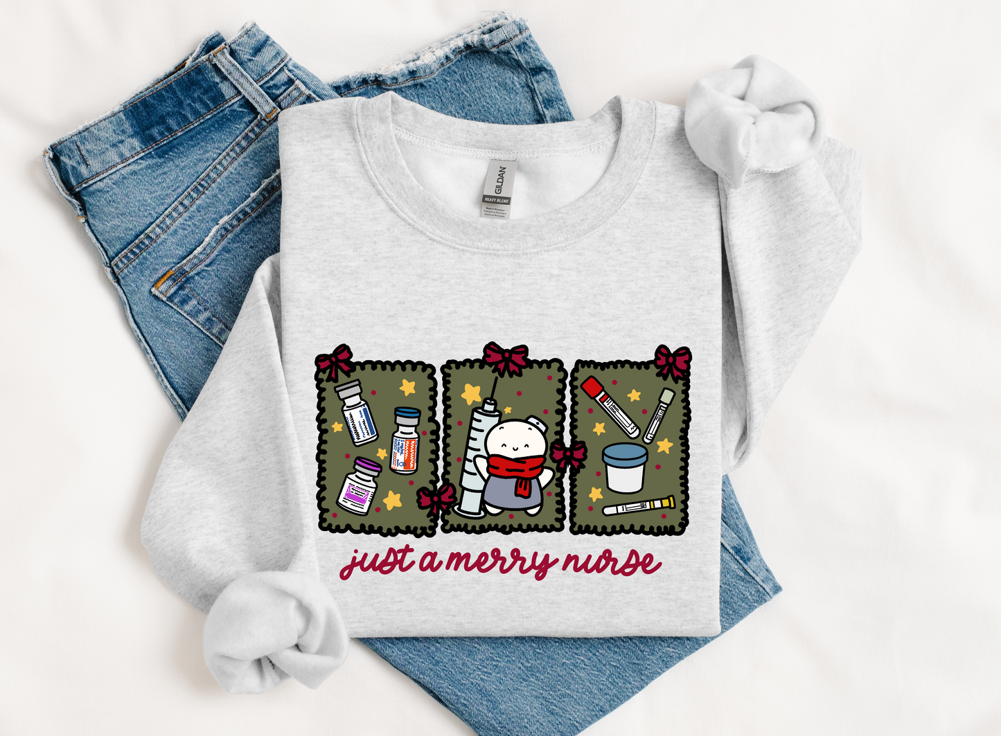 Just a Merry Nurse Crew Neck Sweatshirt