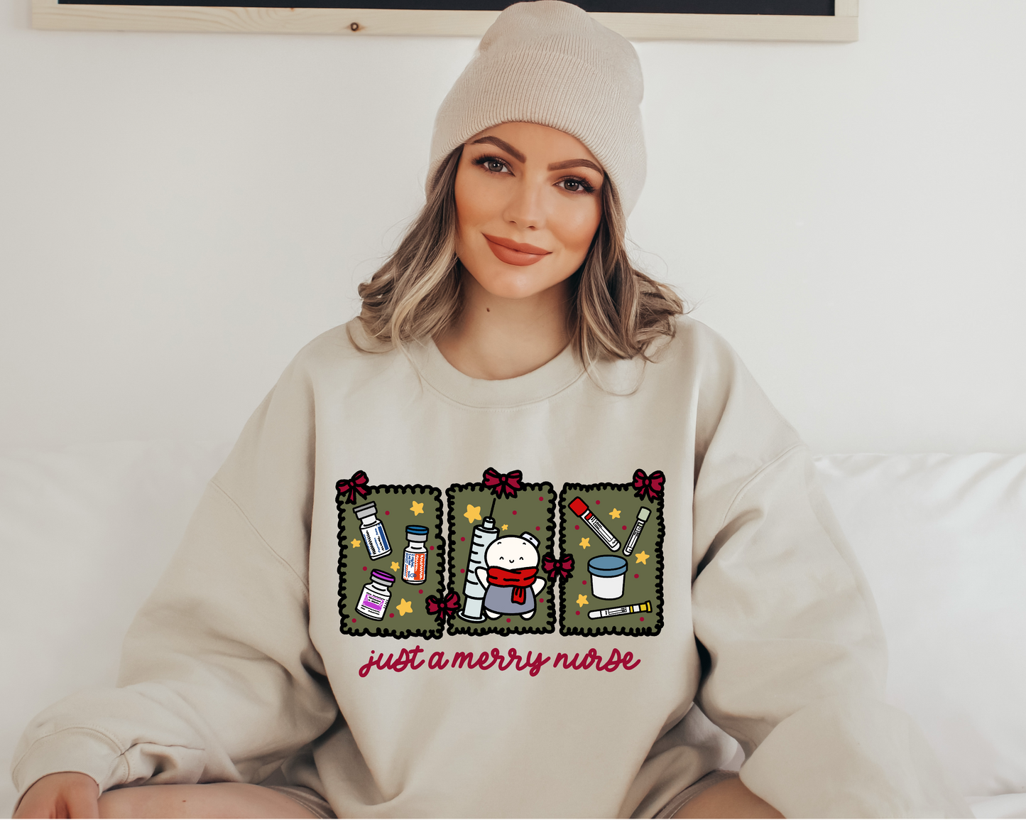 Just a Merry Nurse Crew Neck Sweatshirt