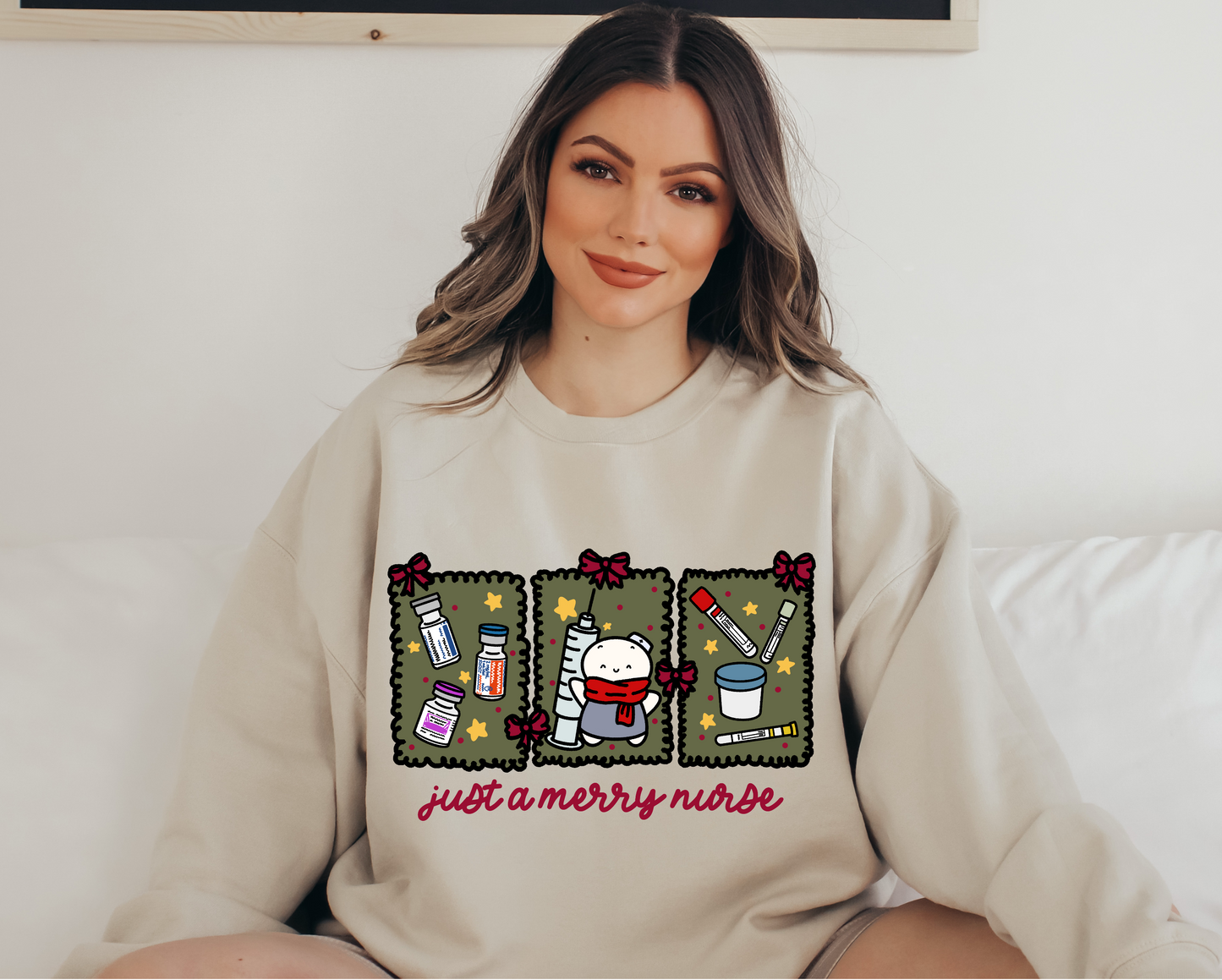 Just a Merry Nurse Crew Neck Sweatshirt