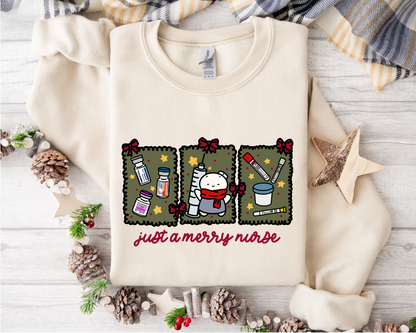 Just a Merry Nurse Crew Neck Sweatshirt