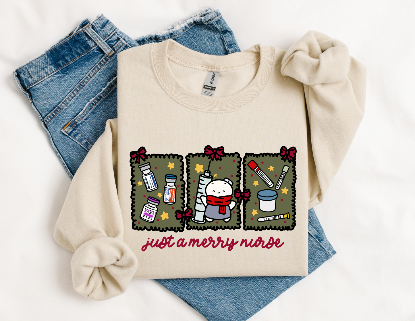 Just a Merry Nurse Crew Neck Sweatshirt