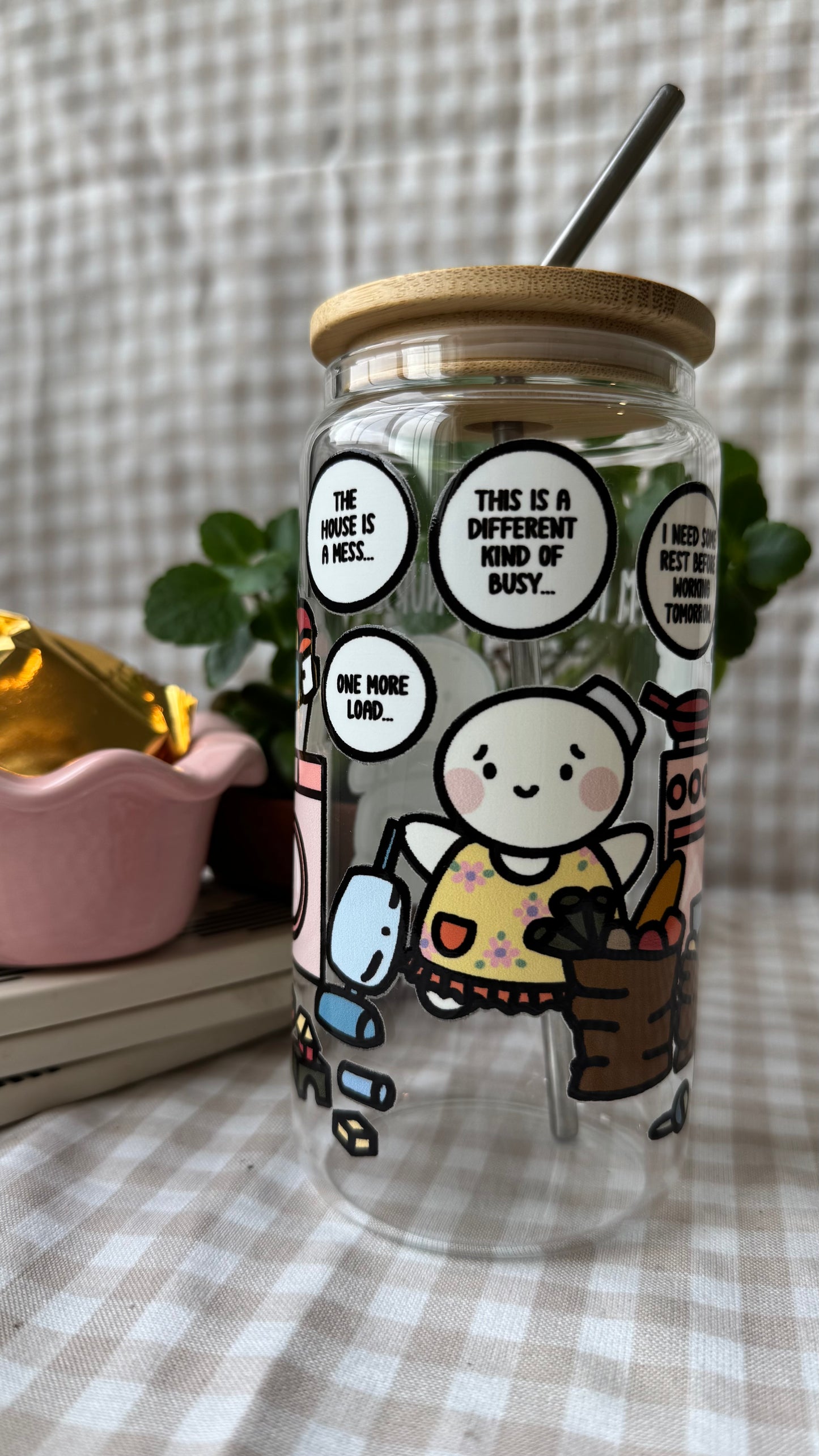 I'm Not Just A Nurse, I'm A Busy Mama - 16 oz Glass Cup
