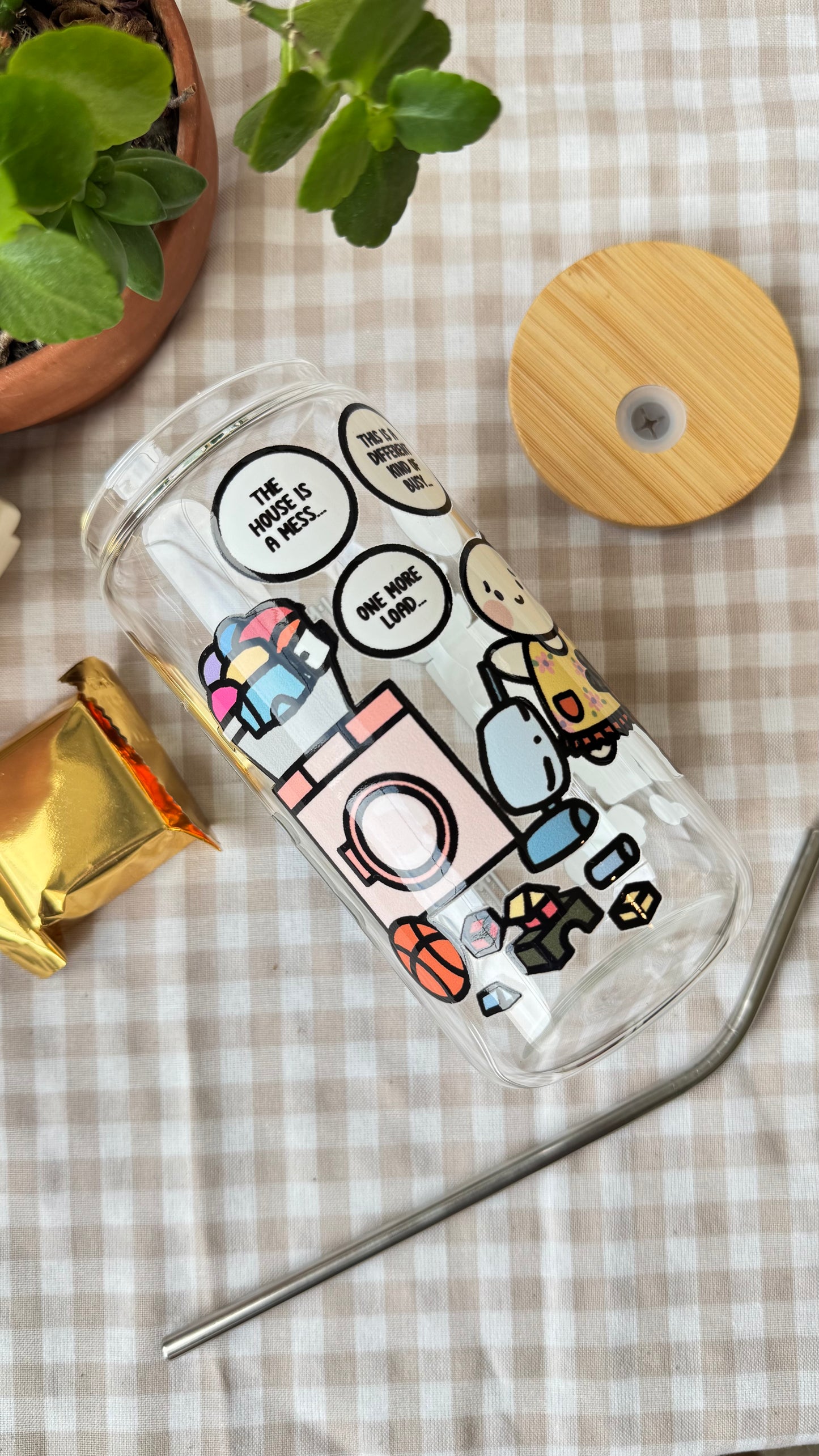 I'm Not Just A Nurse, I'm A Busy Mama - 16 oz Glass Cup