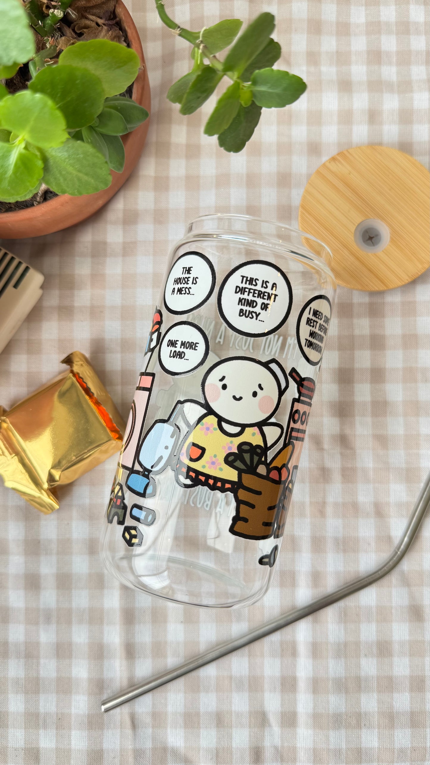 I'm Not Just A Nurse, I'm A Busy Mama - 16 oz Glass Cup